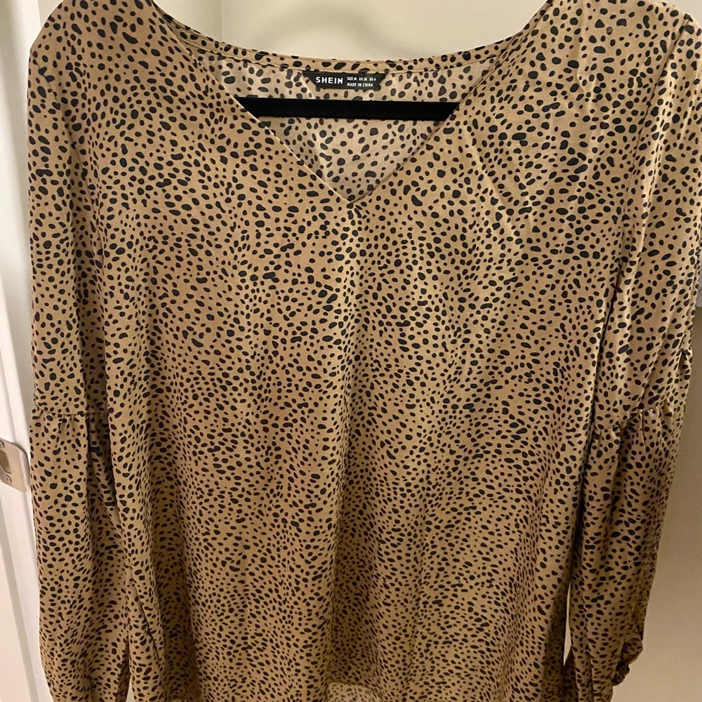 Dalmatian Print Bishop Sleeve Blouse